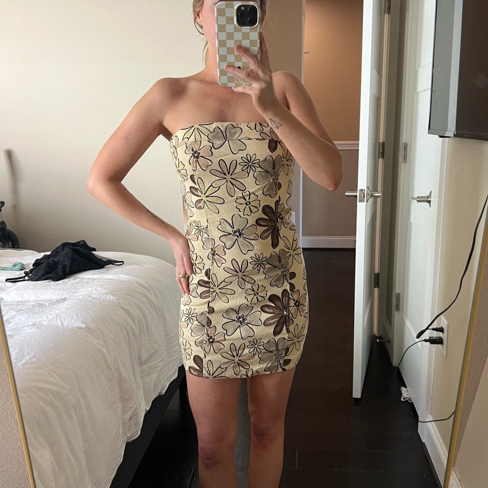 Floral Strapless Dress